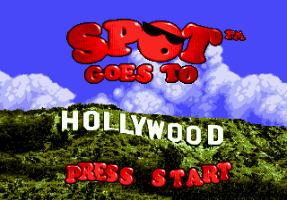 Spot Goes To Hollywood title screen for Sega Mega Drive